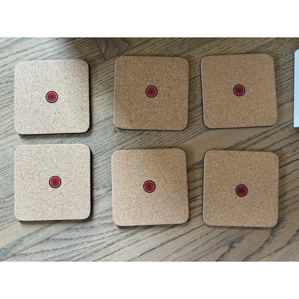 VTG 80s Pimpernel Father Christmas Santa Coasters‎ Set Of 6 Cork Backed England